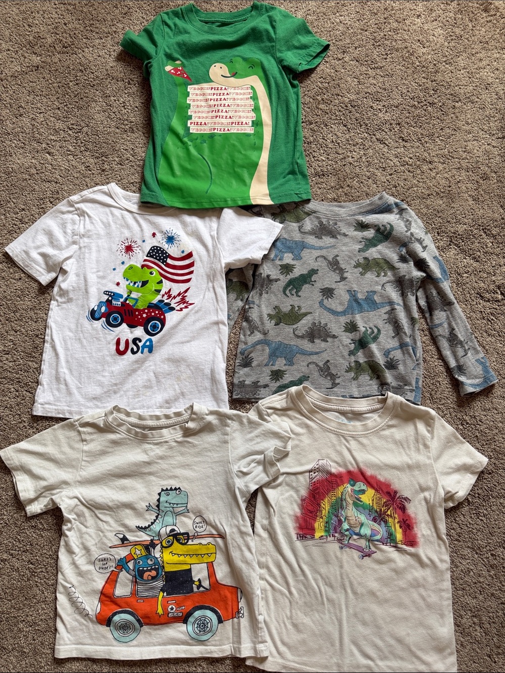 Bundle of 5 Dinosaur T‑Shirts